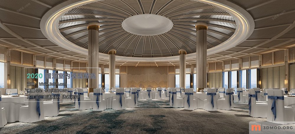 A004-现代风格-Modern style-Vray model2020-Hotel_Teahouse_Coffee_Restaurant
