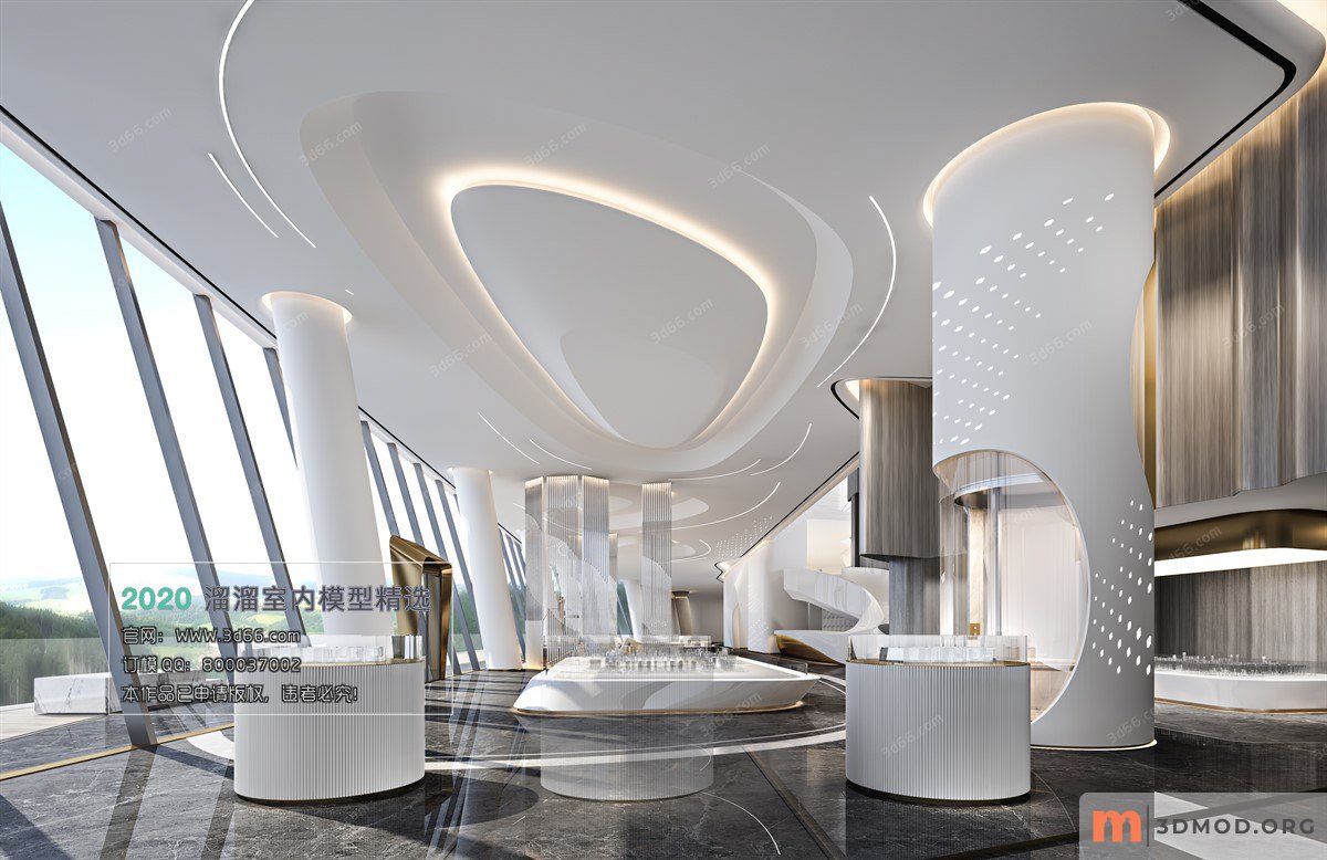 A008-现代风格-Modern style-Vray model2020-SalesCenter