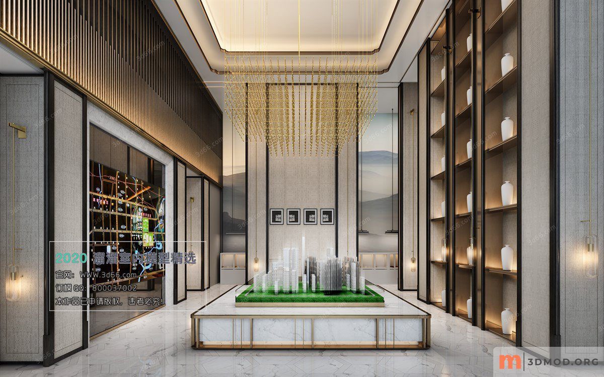 A009-现代风格-Modern style-Vray model2020-SalesCenter