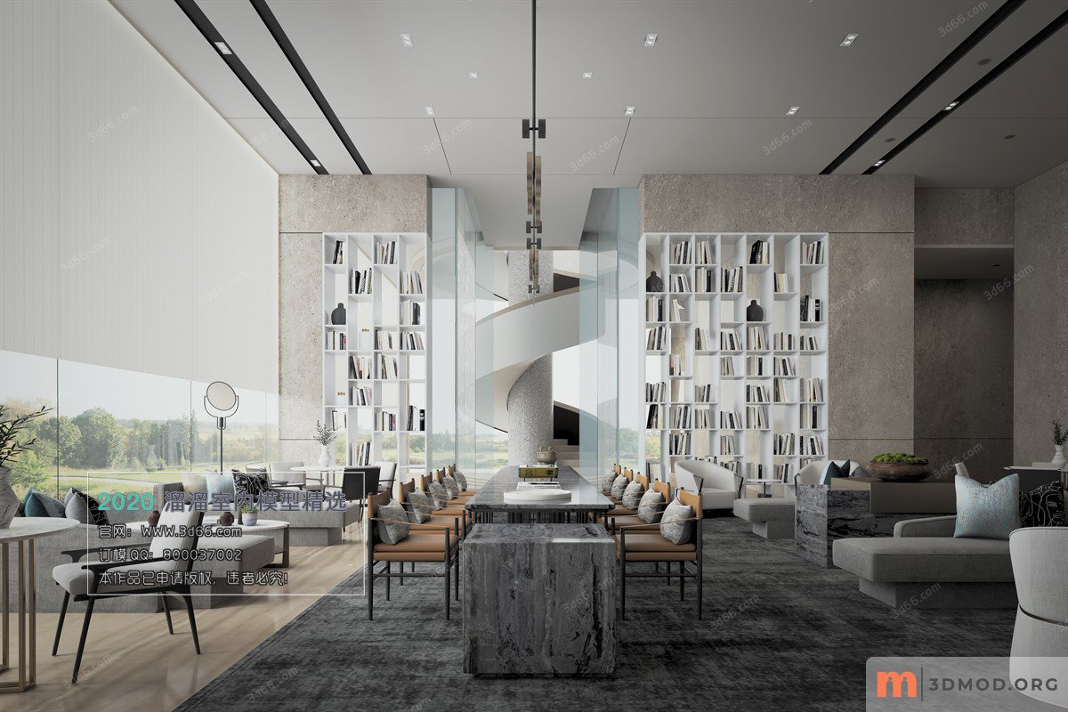 A021-现代风格-Modern style-Vray model2020-Office_Meeting_Reception