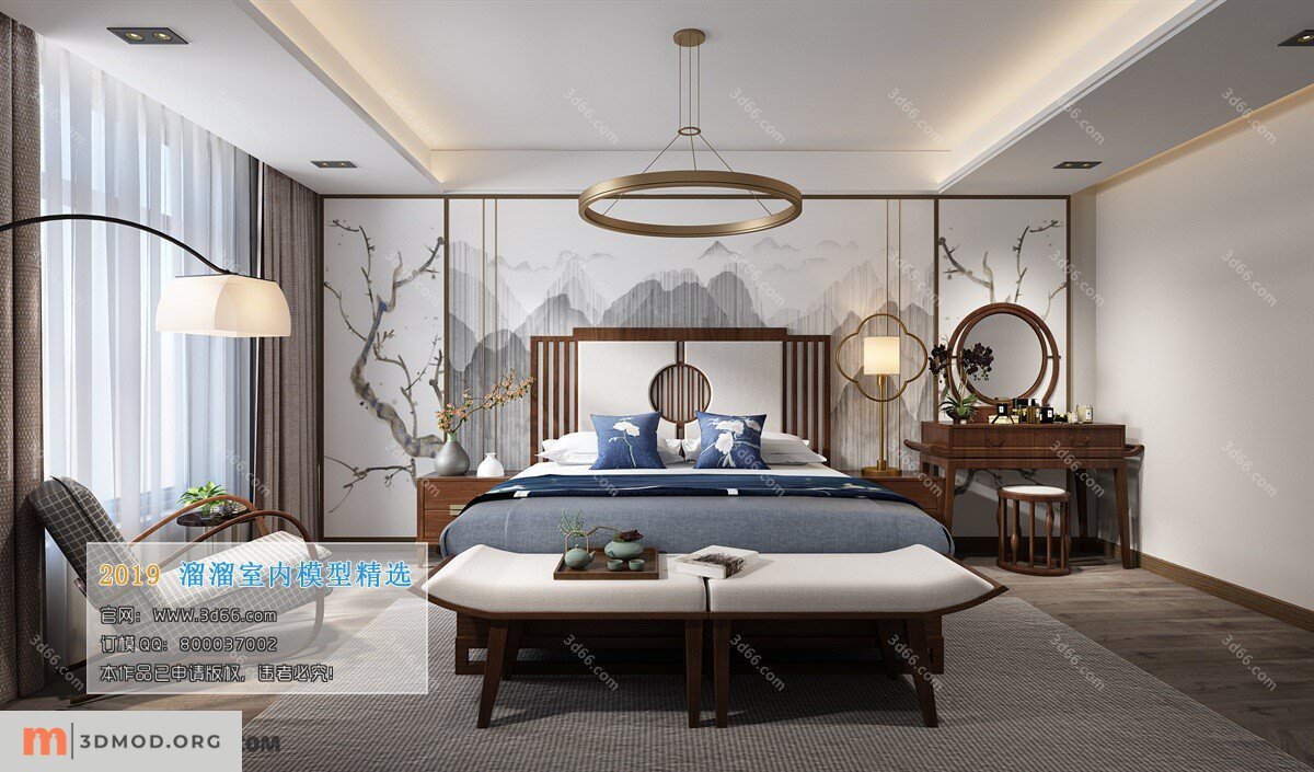 C011-Chinese style-Bedroom-2019