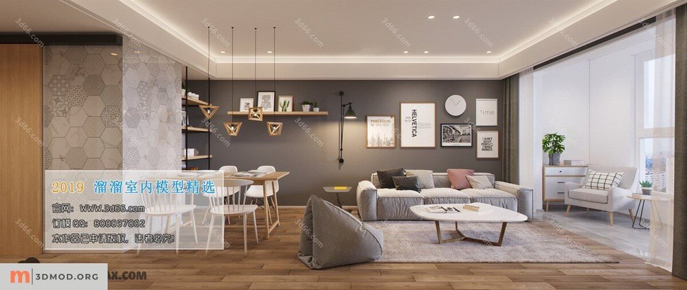 M001-Nordic style-Corona-Living room-2019