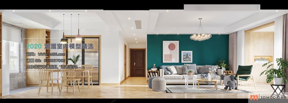M002-2020-Living room-Nordic style-Corona model