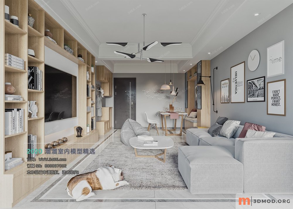 M003-2020-Living room-Nordic style-Corona model