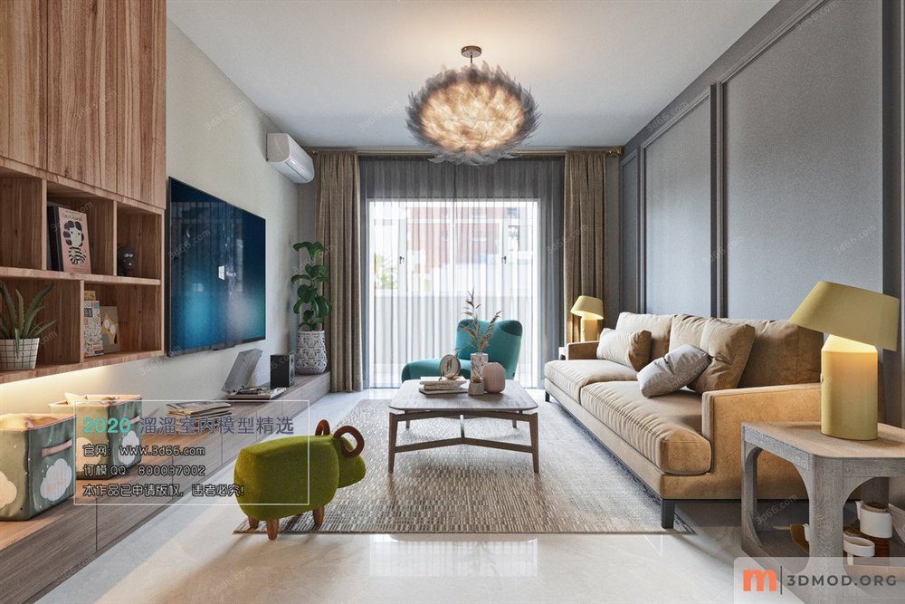 M007-2020-Living room-Nordic style-Corona model