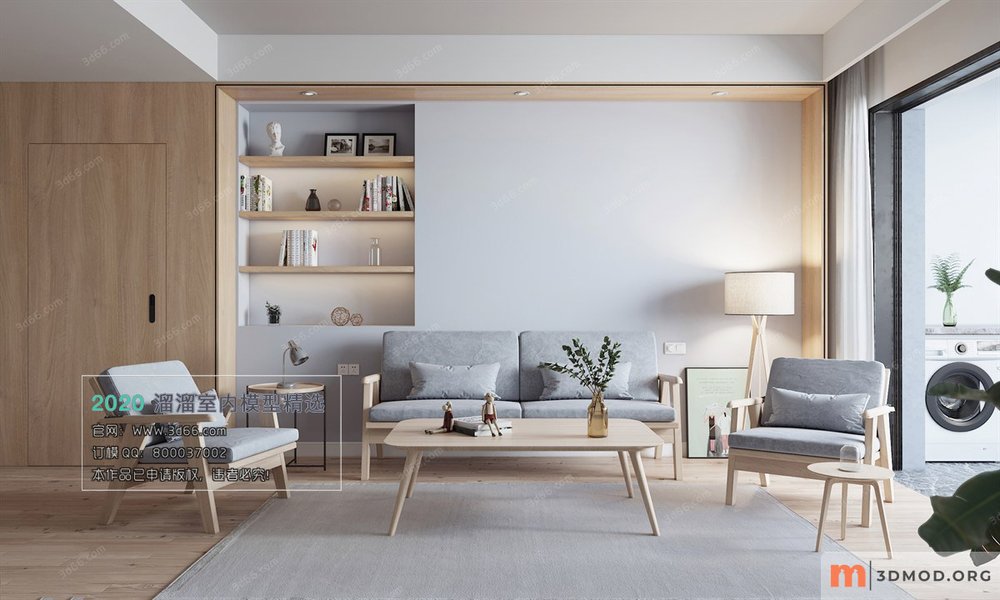 M009-2020-Living room-Nordic style-Corona model