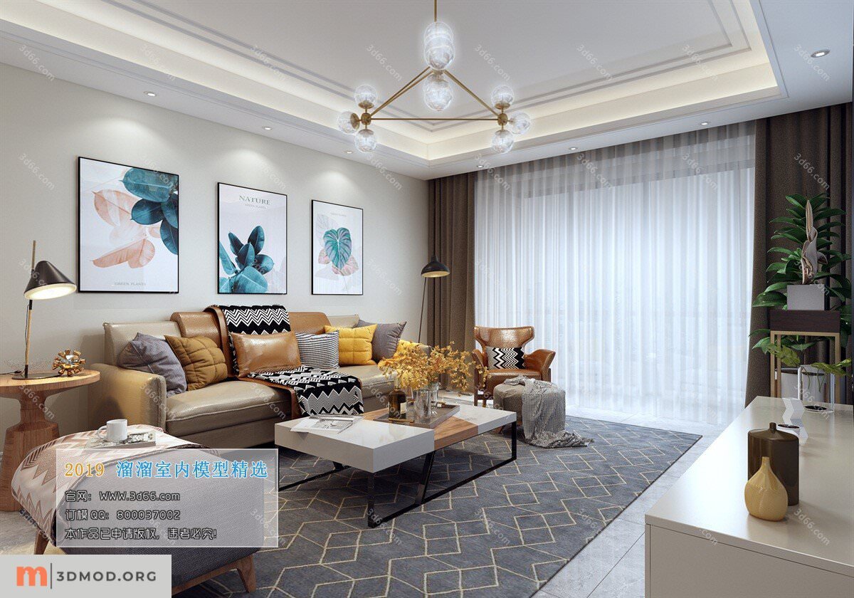 M016-Nordic style-Living room-2019