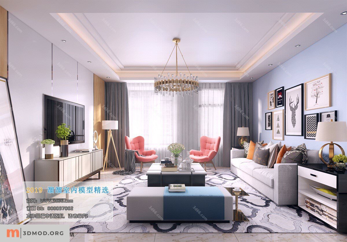 M017-Nordic style-Living room-2019