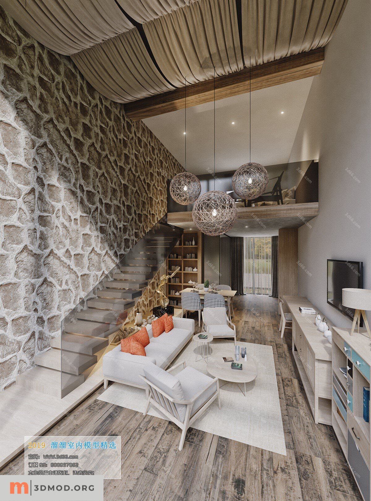 M032-Nordic style-Living room-2019