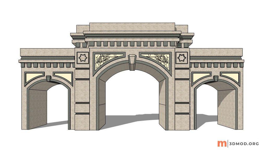 Classic Entrance Gate SketchUp model (119)