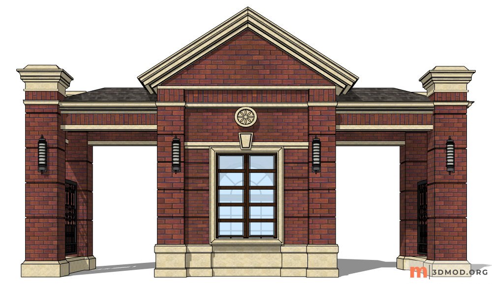 Classic Entrance Gate SketchUp model (223)