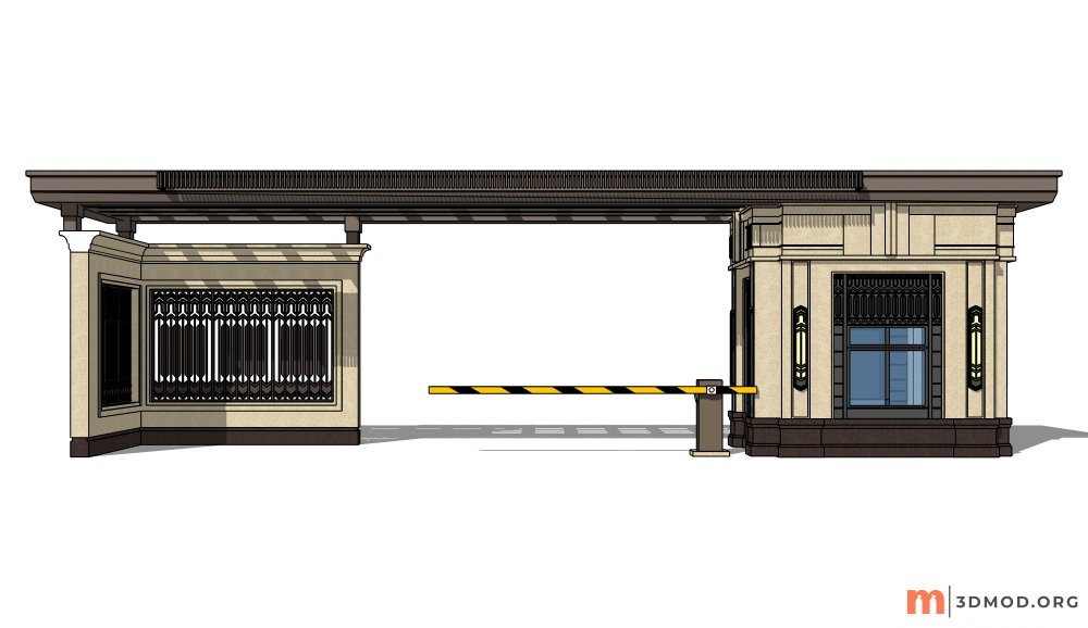 Classic Entrance Gate SketchUp model (238)