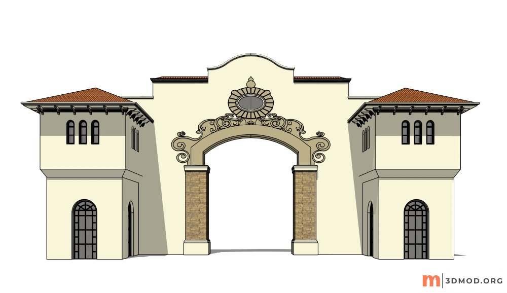 Classic Entrance Gate SketchUp model (90)